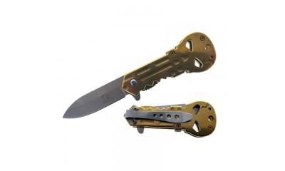 Falcon 4" Blade Spring Assisted Knife Gold Skull Handle KS33197GD Falcon 4" Blade Spring Assisted Knife Gold Skull Handle KS33197GD