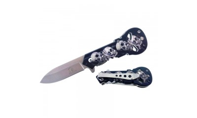 Falcon 4" Blade Spring Assisted Knife Skull Handle KS33197SK Falcon 4" Blade Spring Assisted Knife Skull Handle KS33197SK