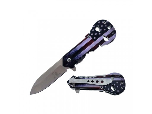 Falcon 4" Blade Spring Assisted Knife Skull Handle KS33197US