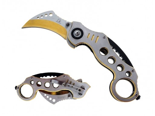 Falcon 7" Spring Assisted Karambit Knife KS33392GD