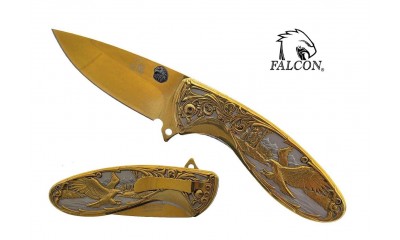 Falcon 7.75" Spring Assisted Knife KS3607GD Falcon 7.75" Spring Assisted Knife KS3607GD