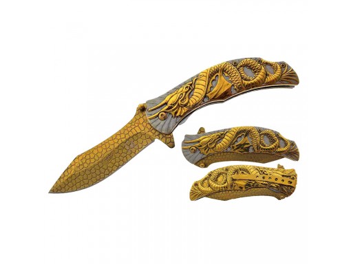 Falcon 8.25" Spring Assisted Pocket Knife KS3608GD