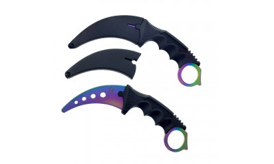 Falcon 7 1/2" Rainbow Karambit Trainer Necklace Knife KC1307RB Falcon 7 1/2" Rainbow Karambit Trainer Necklace Knife KC1307RB